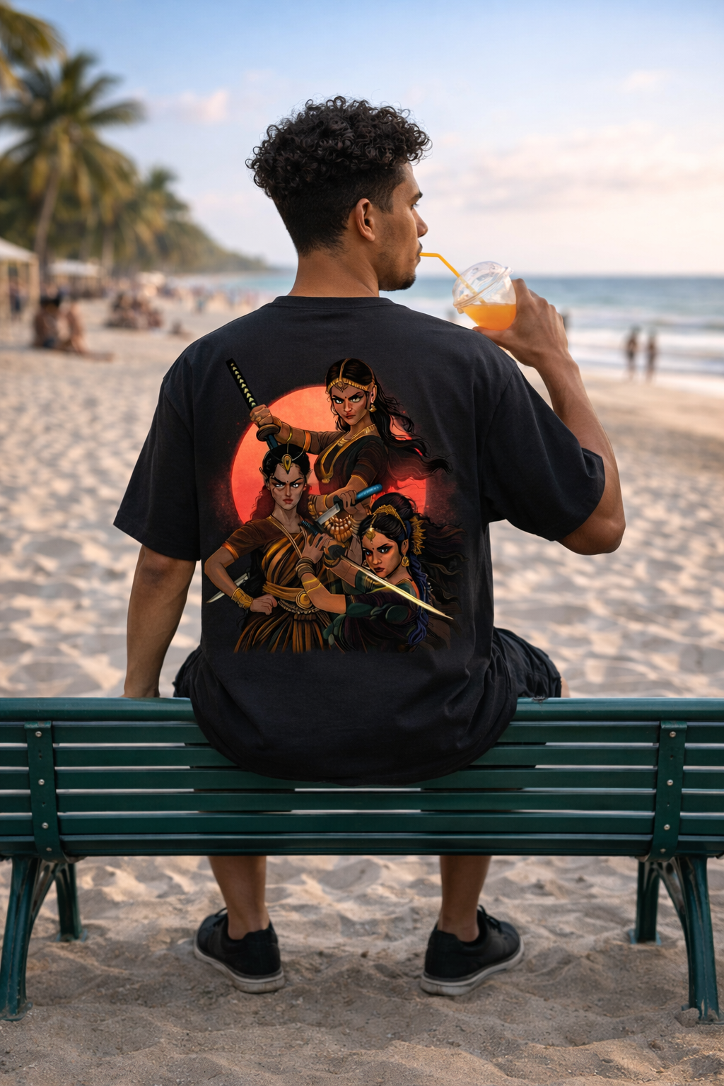 Enary The "Soul Protector"Katana Oversized T-Shirt - Black